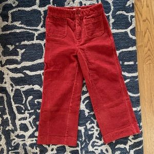 Marine Layer “Bridget” Cropped Wide-leg Corduroy